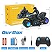 Tecnock RC Motorcycle, Remote Control Motorcycle with LED Lights, RC Car Dirt Bike Toy, 360° Spins and Flips, Rechargeable Batteries, Gift for Boys Ages 5-7, 8-12