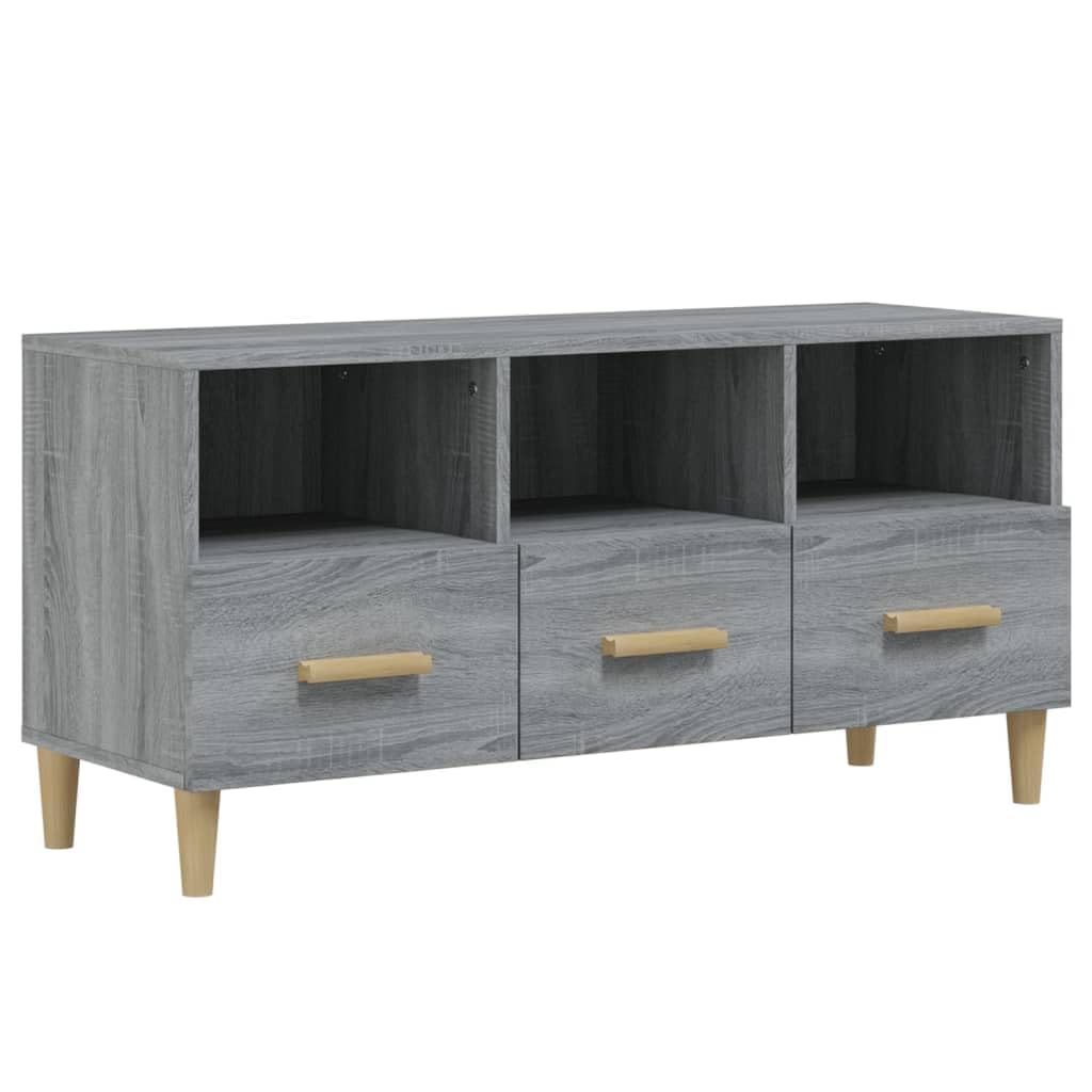 vidaXL Mueble para TV Aparador Armario Auxiliar Soporte Consola Televisión Sala Almacenaje Mueble Salón Madera Contrachapada Gris Sonoma