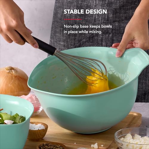 Image of KitchenAid Universal Nesting Plastic Mixing Bowls, Set of 3, Spearmint