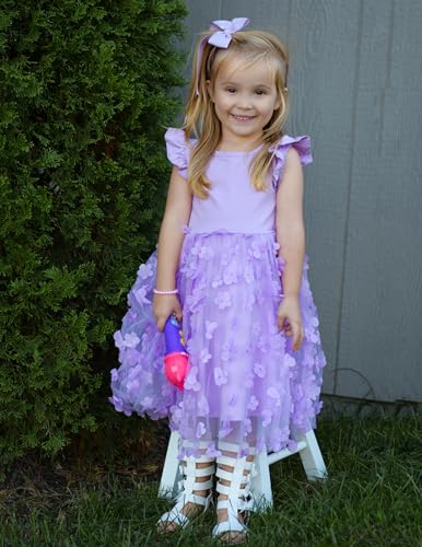 Toddler Tutu Dress Girls Ruffle Tulle Dresses Cute Summer Party Princess Sundress for 2-7Y4