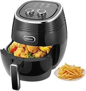 4 Litre 1350W Crispy Air Fryer with Smart Rapid Air Technology Air Fryer Cool Touch Housing Dial/Digital Hot Air Healthy Frying Oil-Free,Auto Shutoff, Dishwasher safe parts