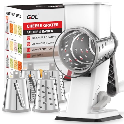 GDL Upgraded Rotary Cheese Grater (4 Blades)