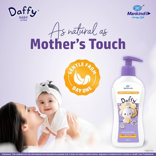 Image of Daffy Baby Moisturizing Lotion by Mankind, pH 5.5 for Sensitive Skin, 200ml (Pack of 3)