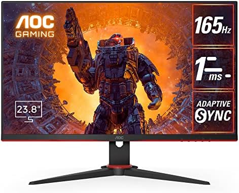 AOC Gaming LCD Monitor 24G2SPE/11 (23.8 inch/Full HD/IPS/HDMI/DisplayPort/165Hz/1ms Response Speed/HDR Effect Mode/Adaptive Sync/Flicker-Free/Low Blue Mode)