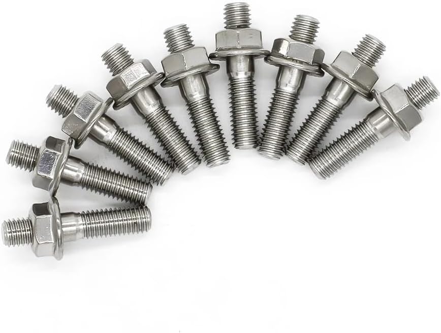 for Ho.nda Civic Acura Stainless Steel Exhaust Pipe Bolts M8*40 9Pcs Stud Serrated Bolt Nut Screw