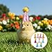 Thinp 10 Pcs Birthday Party Hats, Mini Party Hats for Stuffed Animals Glitter Birthday Partys Cone Hat with Pom Poms Colorful Mini Birthdays Hat for Pet Birthdays Partys Decoration Supplies