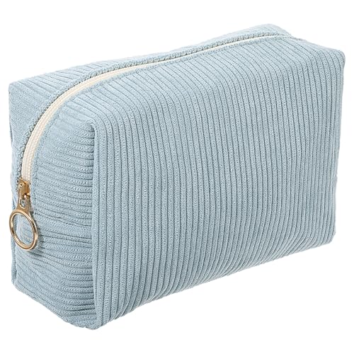 AOZUO Schminktäschchen Klein, Frauen Reise Kosmetiktasche mit Reißverschluss großem Fassungsvermögen Make up Tasche Reisezubehör Organizer, Multifunktional Makeup Tasche für Damen(Blau)
