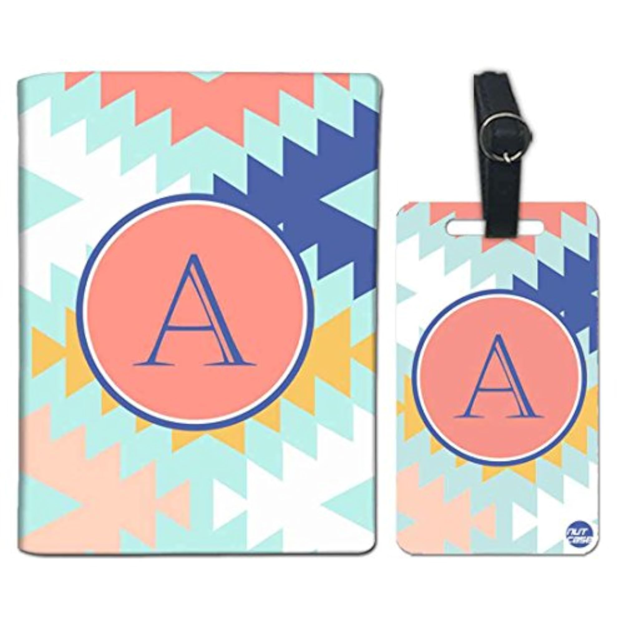 Personalized Diamond Pattern Passport Cover & Luggage Tag Set