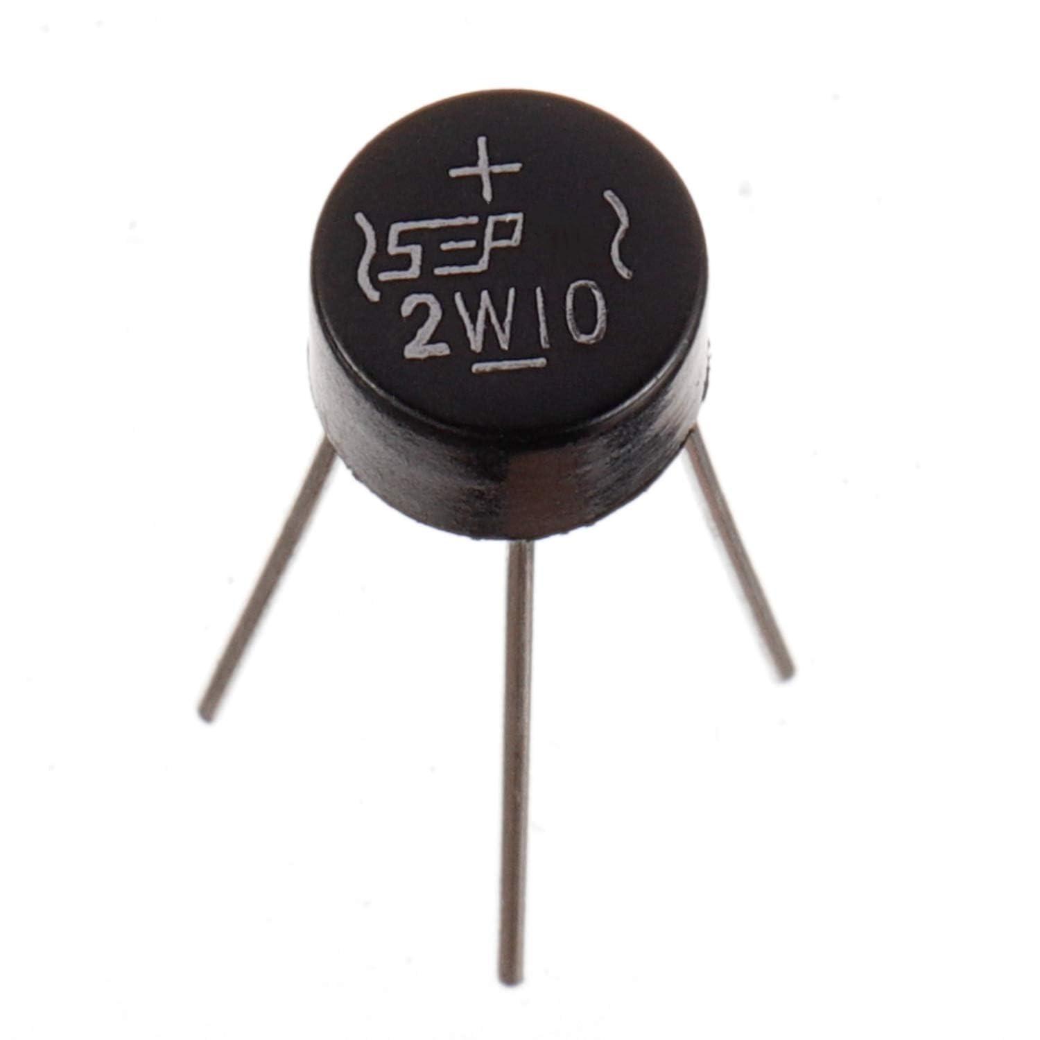 10 pezzi Diodo raddrizzatore a ponte 2W10 2A 1000V WOB Monofase Onda intera 2 ampere 1000 volt Diodi al silicio elettronici elpohl®