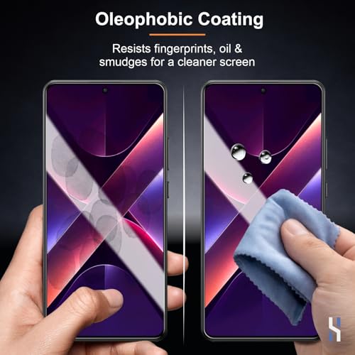 Image of Tempered Glass for Poco X7 Pro (6.67 Inch) Military Grade 9H Screen Guard, Anti-Scratch, Shatterproof, Edge-to-Edge Full Coverage - Black Border