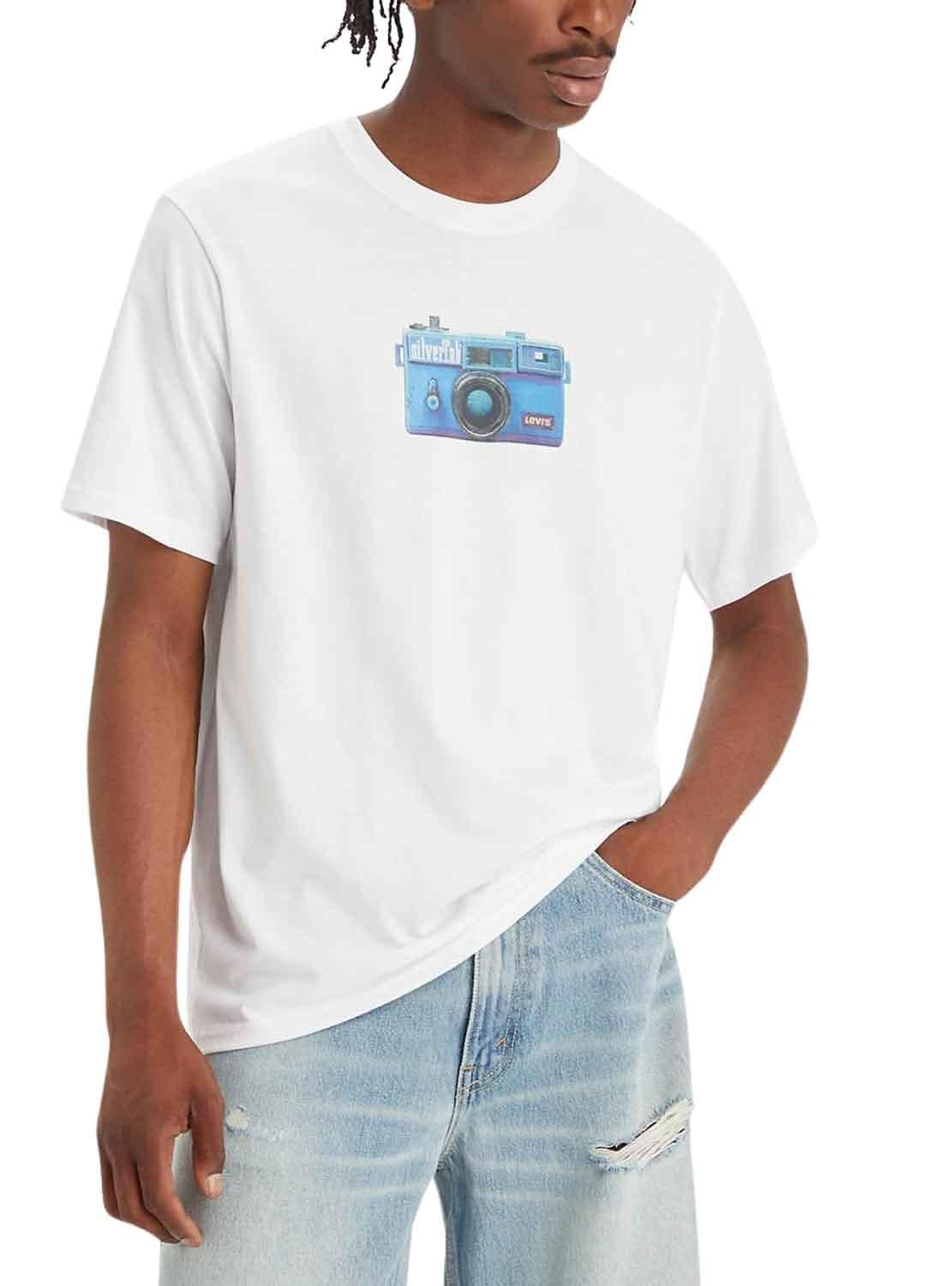 Levi's Camiseta Levis Estampada Relaxed Hombre Blanca XL