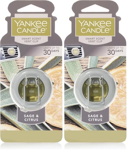 Image of Yankee Candle CAR VENT CLIP HW SAGE & CITRUS, Smart Scent (Pack of 2)