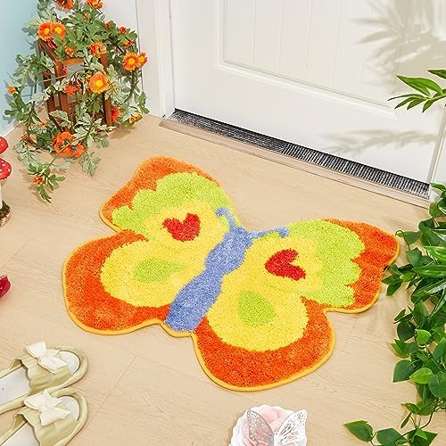 Amazon.com: Timgle Butterfly Rug for Girls Bedroom Butterfly Bath Mat ...