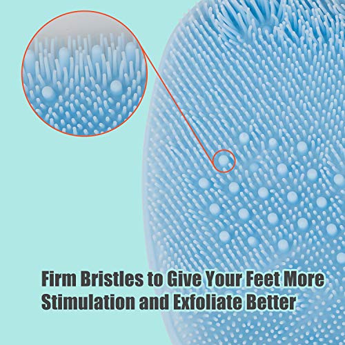 Shower Foot Cleaner Scrubber Massager, Foot Pain Tired Feet Relaxing Acupressure Mat For Shower Floor With Non-Slip Suction Cups, Increase Circulation, Exfoliation (Baby Blue, 10.3 X 9.5 Inches) #TOP3