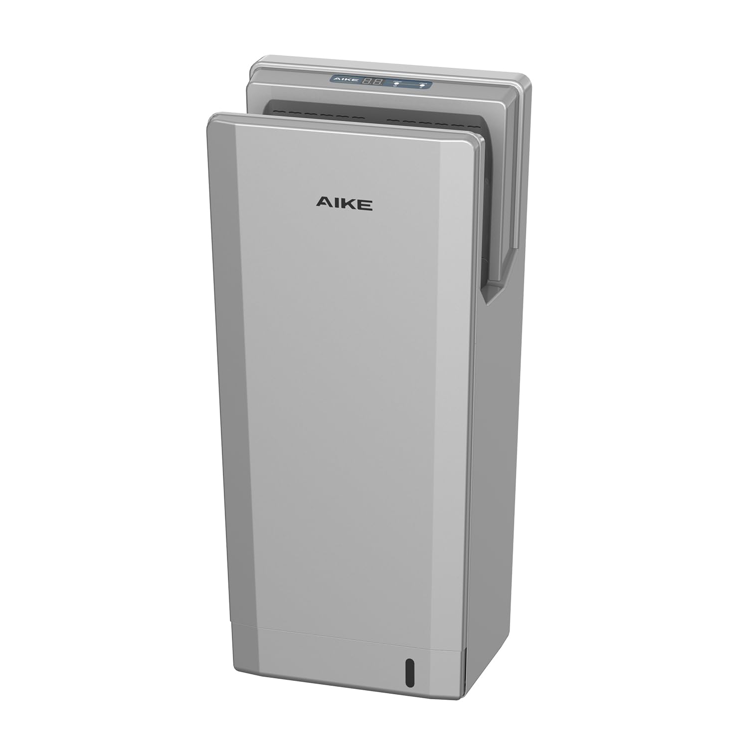 AIKE Swift Sèche-Mains Professionnel avec Filtre HEPA, Design Géométrique, Flux d'air 90M/S, pour Sanitaires à Fort Trafic, 1850W 220V Argent