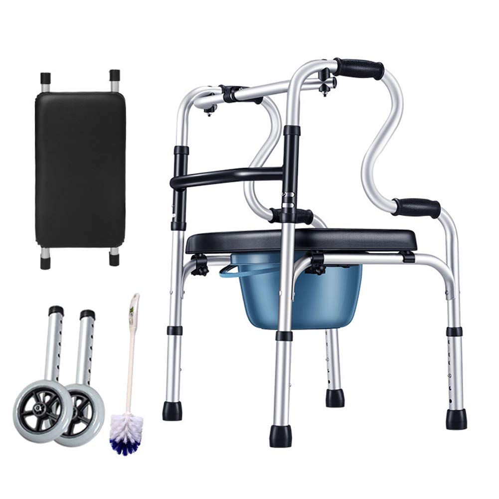 Chaise de douche pliante Walker pour toilette senior et handicap avec assise PU