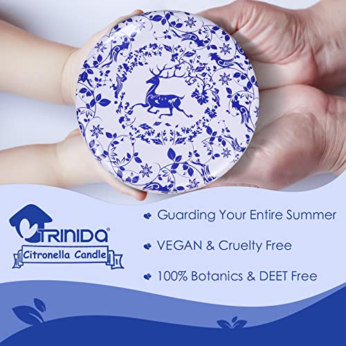 TRINIDa Citronella Candle Outdoor, 14.5oz - 100 Hours Lavender & Citronella Candle, 3 Wicks Large Citronella Candle Set, 100% Organic Soy Wax & Natural Plant Essential Oil, Buzz Away & Relaxing - Image 3