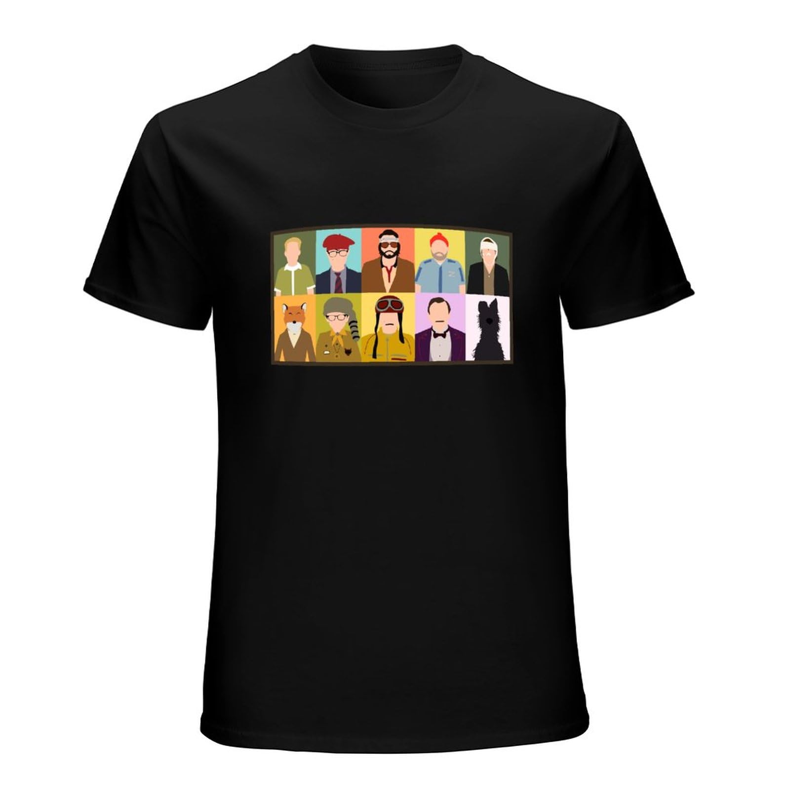Congratulate Unisex Black Wes Anderson Characters Movies Film Men's T-Shirt Tee Xl