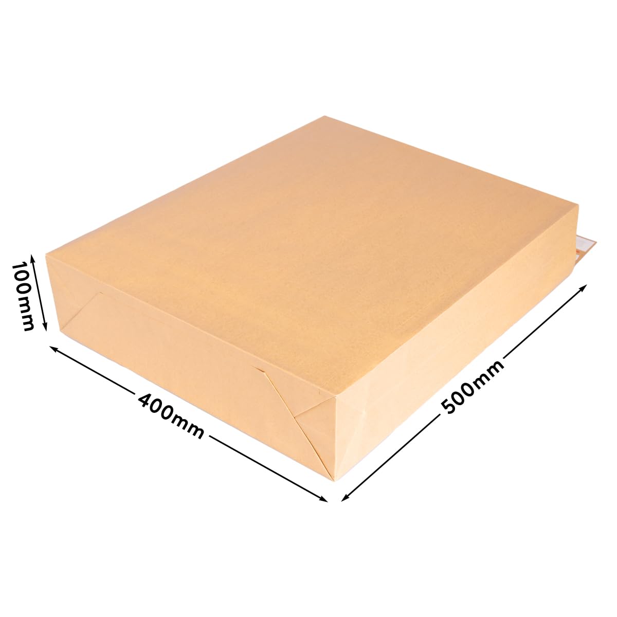 verpacking Faltentaschen 500 x 400 x 100 mm Braun mit Klotzboden doppelte Haftklebung und Aufreißfaden [Größe und Stückzahl wählbar] Faltenversandtaschen aus Kraftpapier 100 Stück