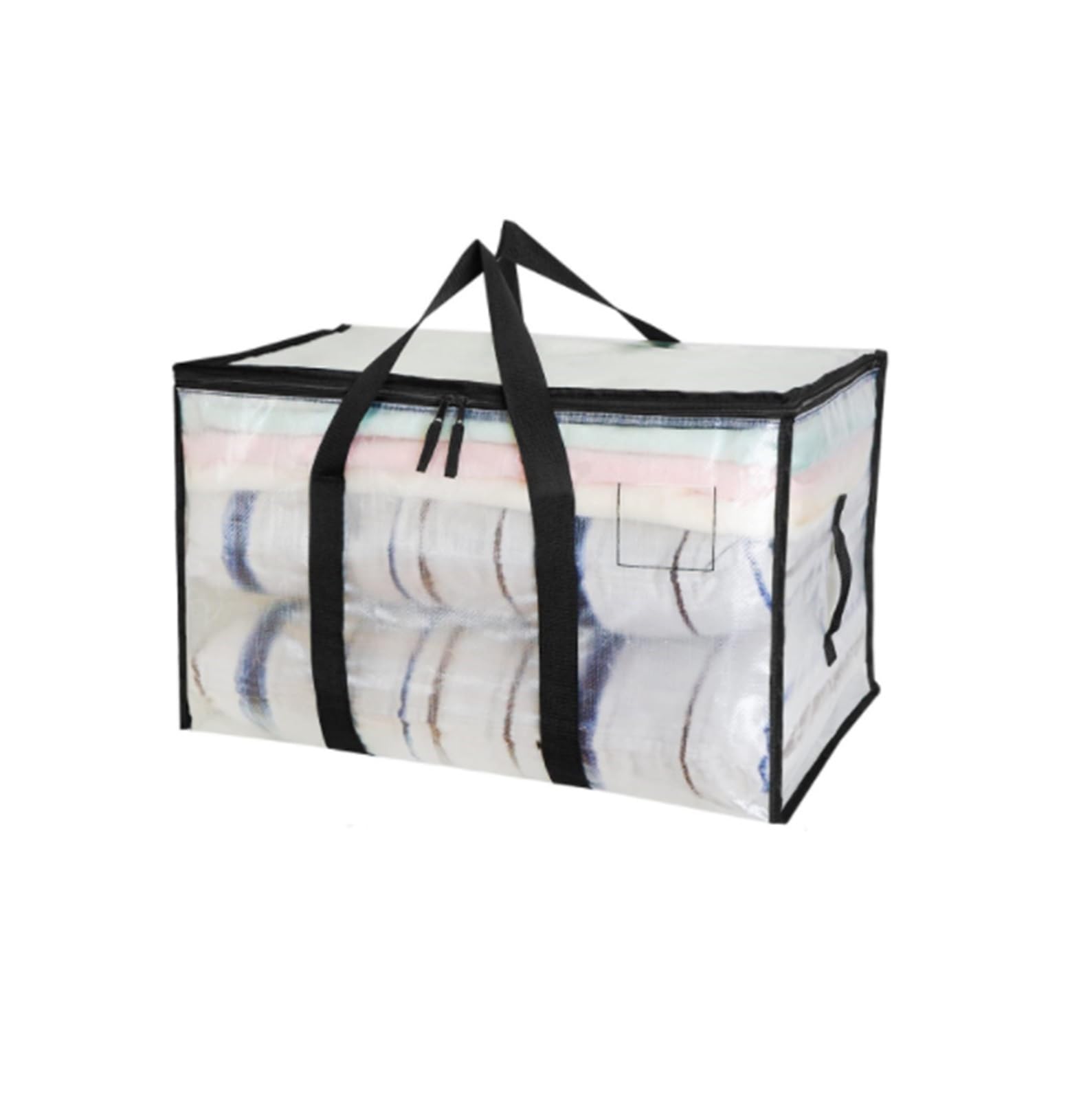 Bolsas Almacenaje Ropa Bolsa De Almacenamiento Transparente con Cremallera Y Asa, Bolsa De Mano For Ropa, Mantas, Almacenamiento De Edredones Organizador Armario para Edredones(69 * 27 * 45cm)