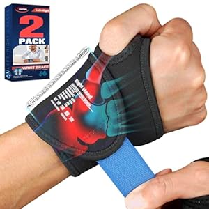 FEATOL 2 Pack Wrist Wraps for Pain, Carpal Tunnel, Tendonitis, Wrist Support for Work Men and Women, Adjustable Wrist Support Brace Right & Left Hand, Daily Wrist Protector Large