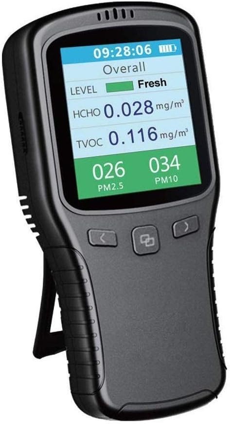 Air Quality Monitor,DAMPOT Formaldehyde Detector, Pollution Meter, Sensor, Tester; Detect & Test Indoor Pollution, TVOC Volatile Organic Compound Gas, PM2.5 2.5 Micron Particulate Matter Dust