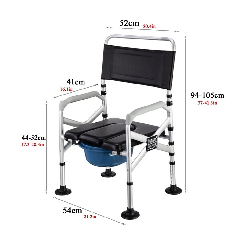 Składana Komoda/Krzesełko Pod Prysznic Krzesło składane Commodes, przenośne krzesło toaletowe, krzesło prysznicowe regulowane wysokość, wygodne wymienne krzesło toaletowe, ładunek 300 kg Krzesło alter