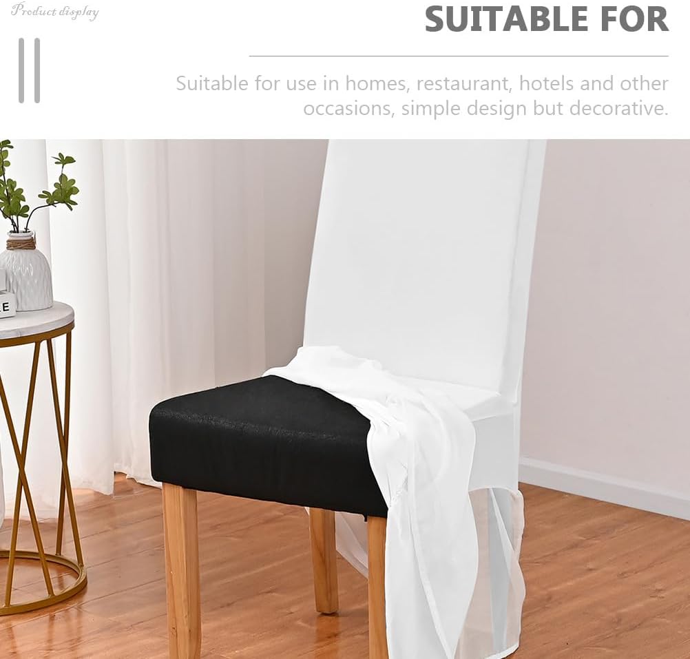 Cabilock Chair Covers for Dining Room, Restaurant Skirt Chair Cover Stretch Parsons Slipcovers Seat Protector Cover for Office Chairs Armless Chair White