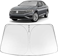 Vista 241 de Proadsy 2025 - Parasol para parabrisas actualizado con ajuste personalizado para Nissan Rogue 2014-2020, protector plegable de 4 capas