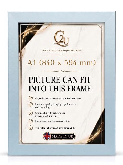 A1 (840x594) mm Picture Frame | Engineered Wood Photo Poster Frame for Jigsaw Puzzles, Certificates & Artwork| Wall Mount | Portrait or Landscape. — image 1