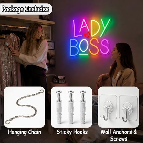 Image of Neon Sign Led Neon Lights Signs for Wall Decor USB Powered Led Signs for Room Decoration-Lady Boss