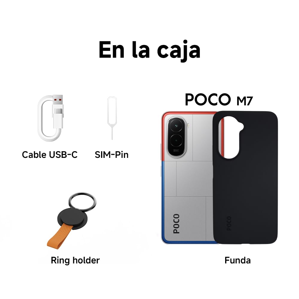 XIAOMI POCO M7 - Smartphone de 8+256GB, Cámara Dual de 50MP con AI, Pantalla inmersiva de 6,9” FHD+, Snapdragon 685, Carga rápida de 33W y Reversible de 18W, Cargador no Incluido, Negro (Versión ES)