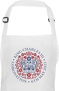 The Coronation 2023 - Official Emblem Apron, The Coronation of King Charles III and The Queen Consort – 6th May 2023, Gift, Souvenir, Keepsake, Memorabilia