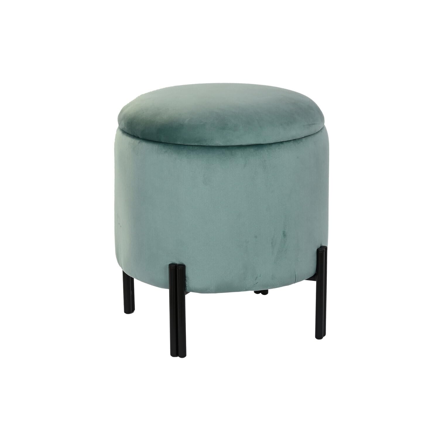 Repose-pieds design en polyester et structure métal avec rangement