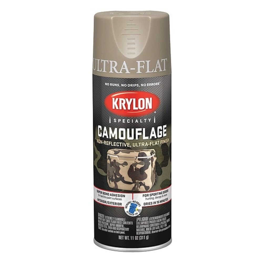 Krylon Camouflage 11 Oz. Ultra-Flat Spray Paint, Khaki - 1 Each