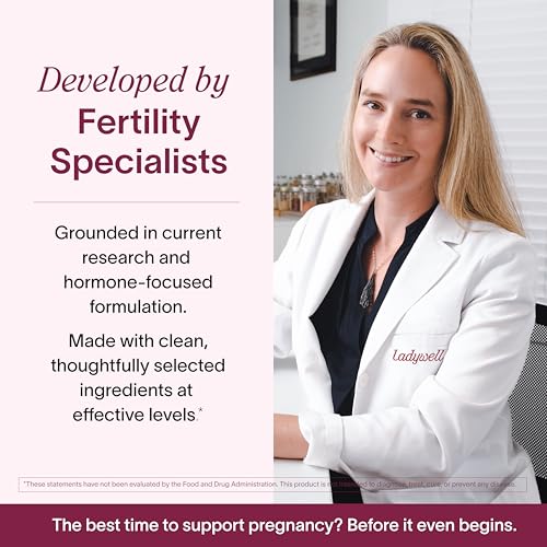 Image of Ladywell Fertility + Egg Health | Fertility Support | Ovarian Health, Egg Quality, Ovulation & Conception Wellness Support | CoQ10, Folate + Key Ingredients | Science-Backed Women's Supplement, 60 Ct