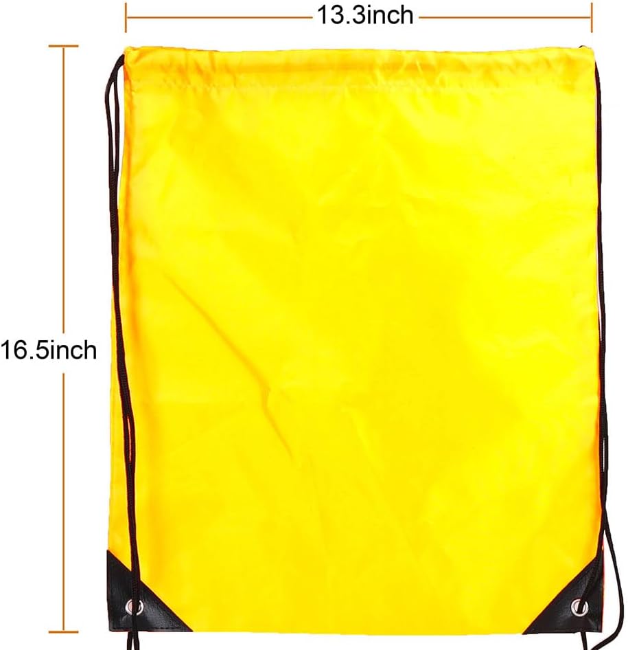 CODOBON 20 Pcs Drawstring Backpack Bulk Draw String Bags Cinch Polyester Bag for Gym Sport, Yellow - Image 2