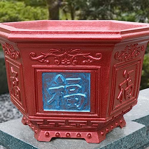 SEWACC Plastic Flower Pot Mold Hexagonal Bonsai Epoxy Casting Mould Large Succulent Planter Mold for Resin Cement Polymer Clay Plaster