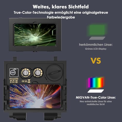 MIGVAN Automatischer Schweißhelm mit True-Colour