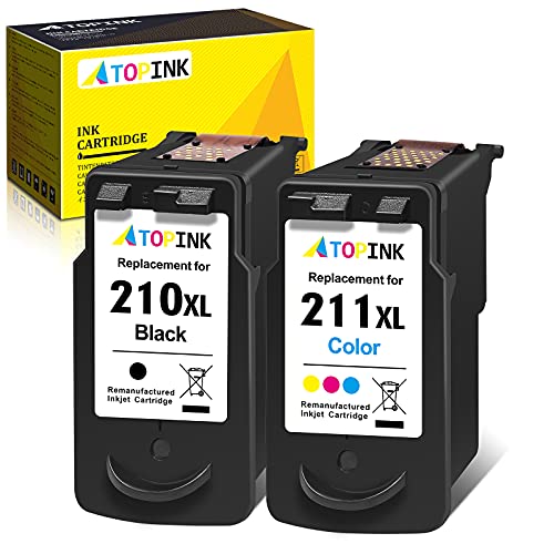 ATOPINK Remanufactured Ink Cartridge Replacement for Canon PG-210XL CL-211XL 210 211 XL 210XL 211XL (Black, Color) Work with Pixma MP280 MP495 MX410 MX340 MX320 MP250 MP480 MP490 MX420 iP2700 Printer