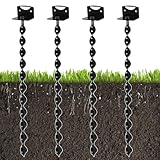 24" Heavy Duty Ground Anchors Screw in, 4 Pack Earth Anchor with Drill Adapter & Brackets, Metal Shed Anchor Kit for Storage Sheds, Mobile Home, Swing Set, Trampoline, Tent, Dog Tie-Out, Gazebo