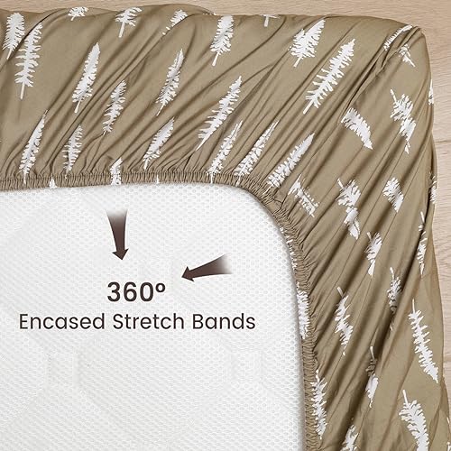 Image of PHF 3 Pack Soft Bassinet Sheets, Woodland Breathable Comfy Cradle Sheets for Baby Boys Girls Neutral, No Slip Universal Fit for Most Cradle and Bassinet Mattress, Woodland