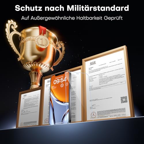 TAURI 3 Stück für iPhone 12/12 Pro Panzerglas 6,1\ mit Staubfreie Installationswerkzeug, Gehärtete Glas Displayschutz, Full Screen Kratzfest Schutzglas, Anti-Fingerabdruck und Bubbles Schutzfolie