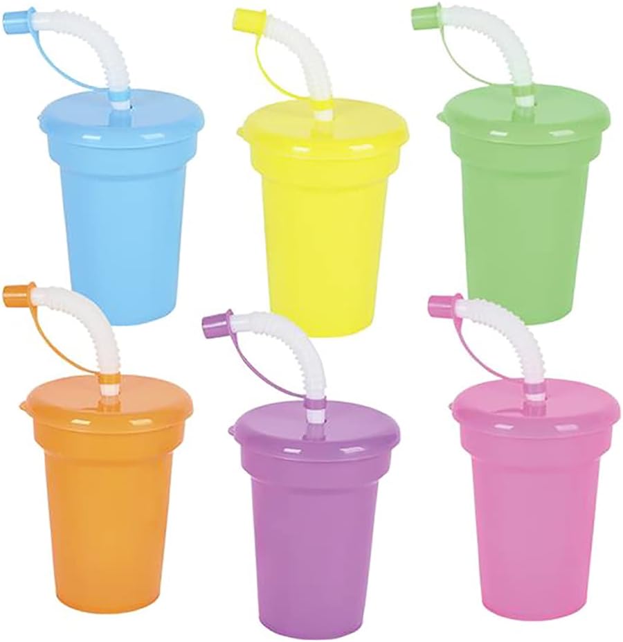 Rhode Island Novelty Neon Sipper Cups - 12 per Order