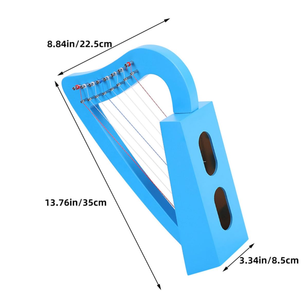 Arpa a 8 Corde in Legno Classica, Facile da Suonare e Resistente, Strumento Musicale Portatile e Adulti, per Insegnamento e Piccole Esibizioni
