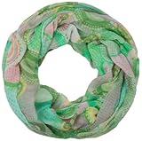 kein kratzen styleBREAKER Ethno Design Loop Schlauchschal mit bunten Kreisen und Punkten 01016012 (Rose-Grün)