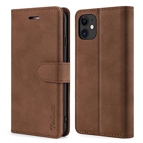 TOHULLE Case for iPhone 11, Premium PU Leather Wallet Case with Card Holder Kickstand Magnetic Closure Shockproof Flip Folio Case Cover for iPhone 11 (6.1 Inch) - Brown TOHULLE Case for iPhone 11, Premium PU Leather Wallet Case with Card Holder Kickstand Magnetic Closure Shockproof Flip Folio Case Cover for iPhone 11 (6.1 Inch) - Brown