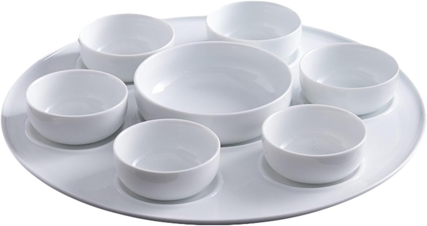 Fruit Plate Platter Snack Cold Dish Six Grids Divided Can Be Used As Seasoning Dinnerware Set