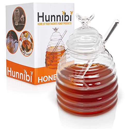 Handmade Honey Jar with Dipper, Glass Made Honey Dipper and Honey Pot, Gorgeous Bee Decor By Hunnibi