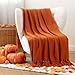 BATTILO HOME Burnt Orange Throw Blanket for Couch, Halloween Throw Blanket for Home Decor, Fall Decorations for Bed, Sofa and Living Room, 50